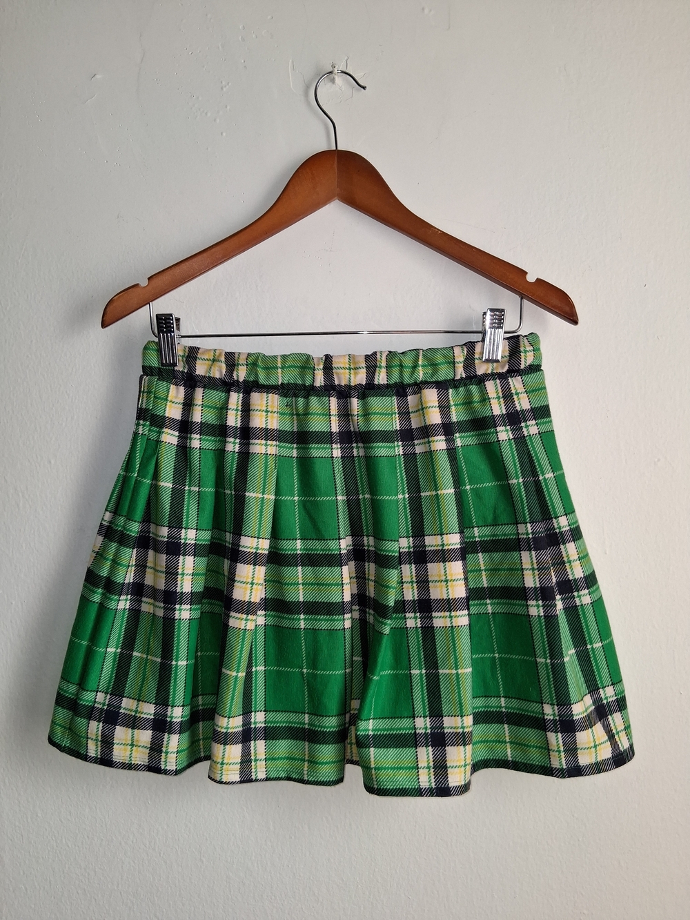 Green Plaid Circle Skirt - Unbranded